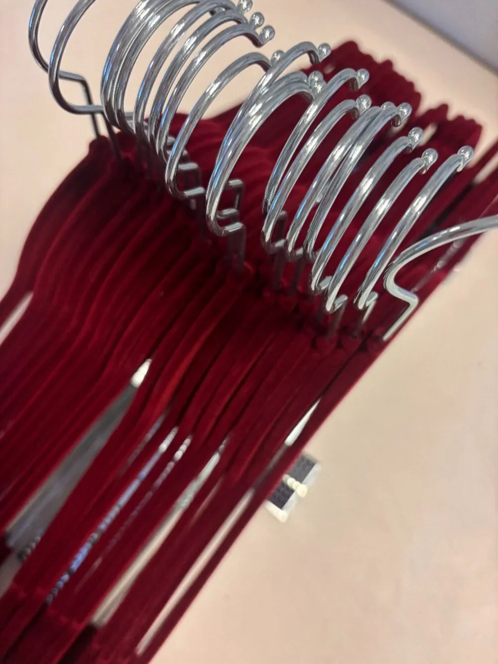 Zober Velvet Hangers with Clips Burgundy - 20piece